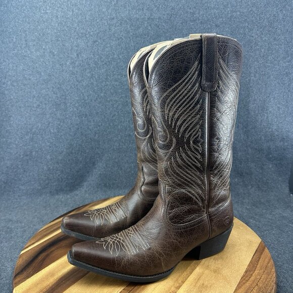 Ariat Women’s Round Up X Toe Western Cowboy Boots Size 9B Wicker Brown 10016352 - Picture 5 of 11